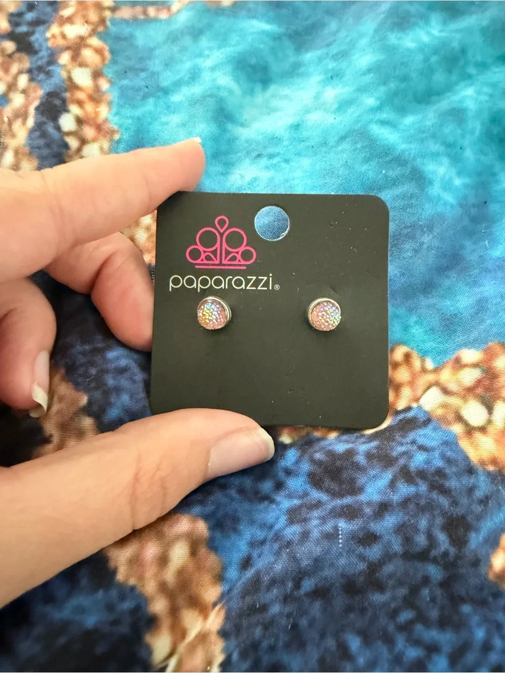 paparazzi Pink Iridescent Stud Earrings